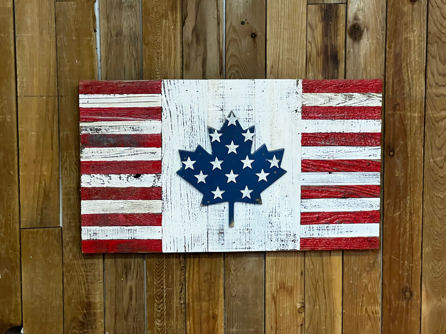 USA & Canada 3D Hybrid Flag