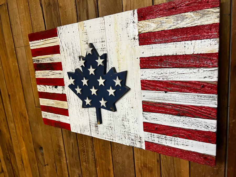 USA & Canada 3D Hybrid Flag